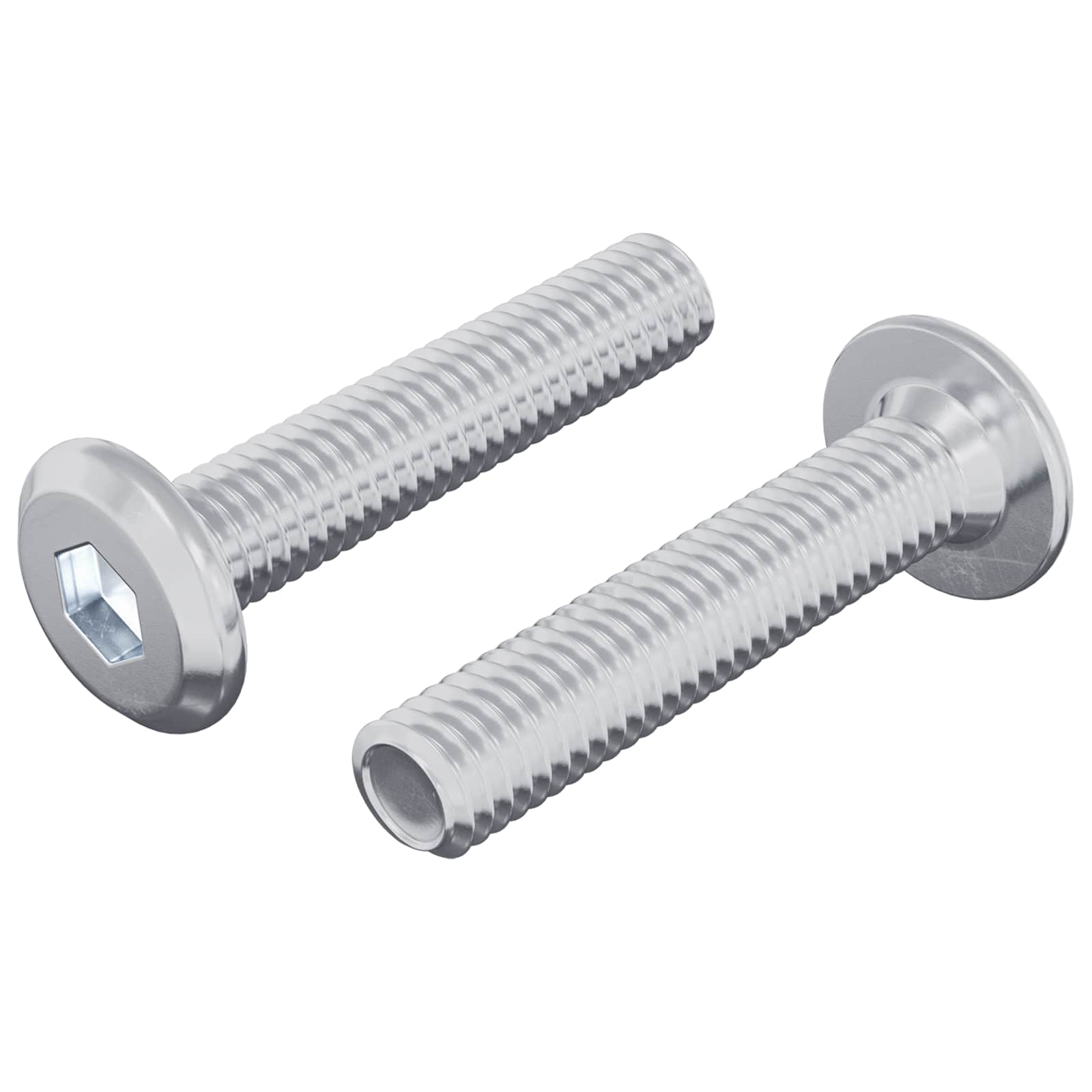 Vidaxl slotschroef effen 2 pcs zilver m6 x 30 mm staal