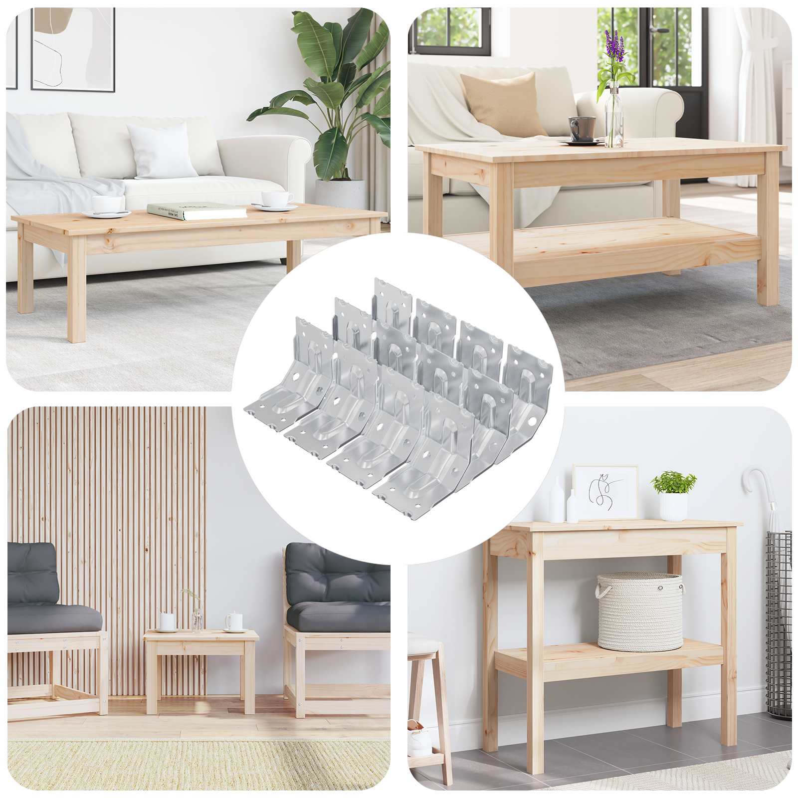 Vidaxl beugel 212 pcs verzinkt 106 x 55 x 1,5mm staal