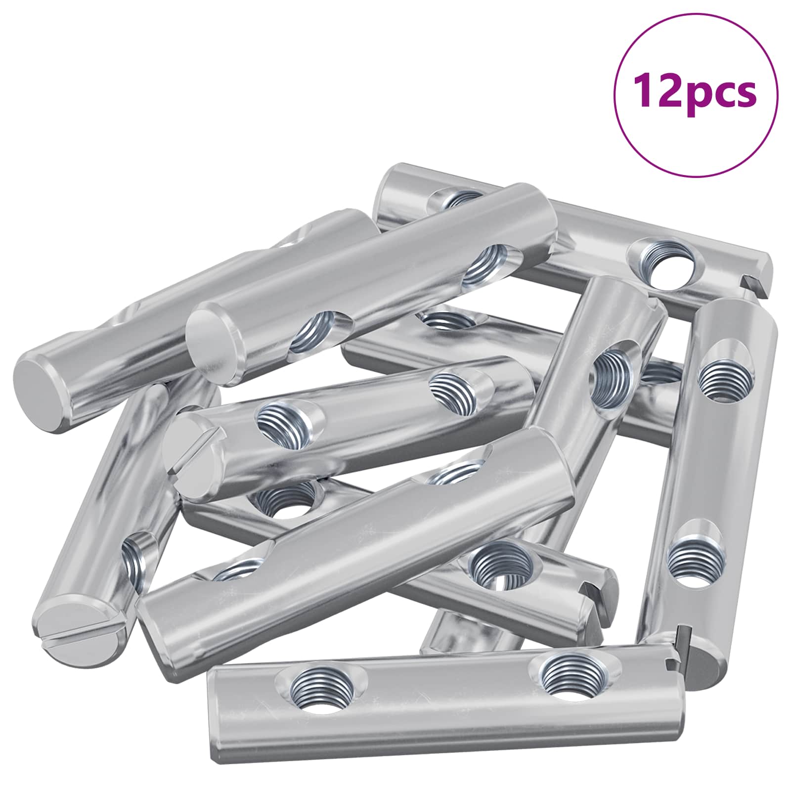 Vidaxl moer 12 pcs verzinkt 60 x 12 mm ijzer