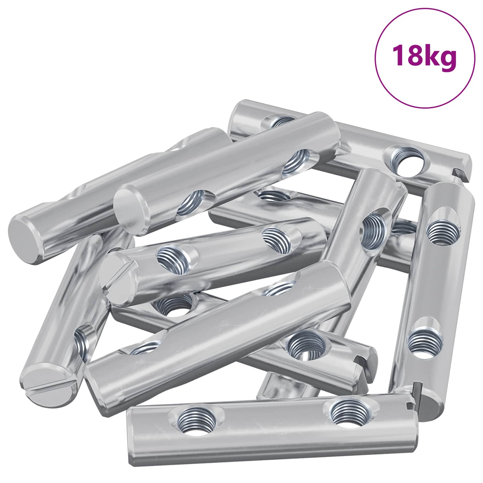 Vidaxl moer 413 pcs verzinkt 60 x 12 mm ijzer