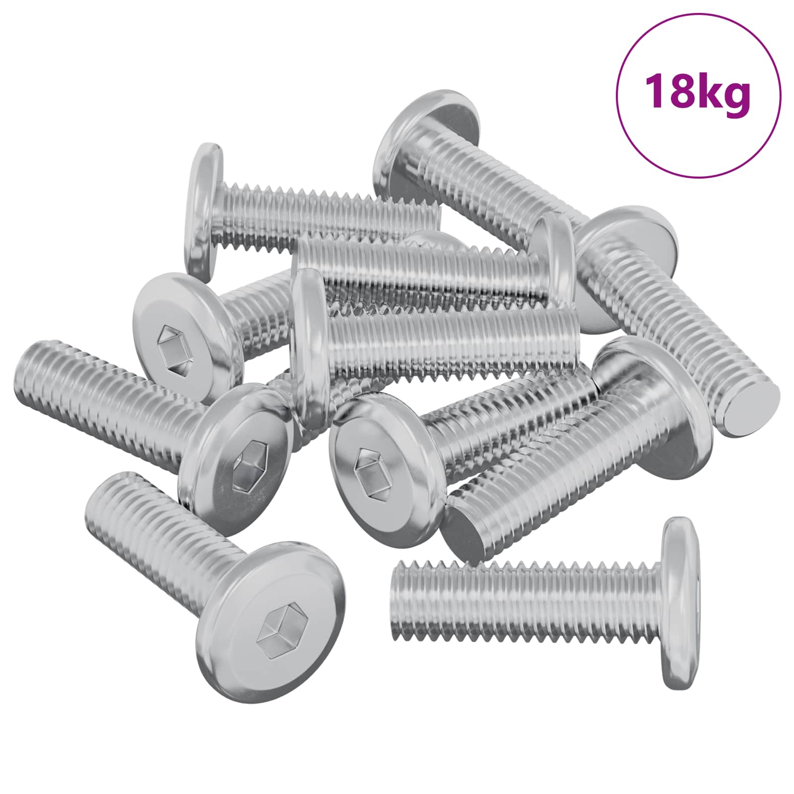 Vidaxl bout 1593 pcs zilver 8 x 25 mm staal
