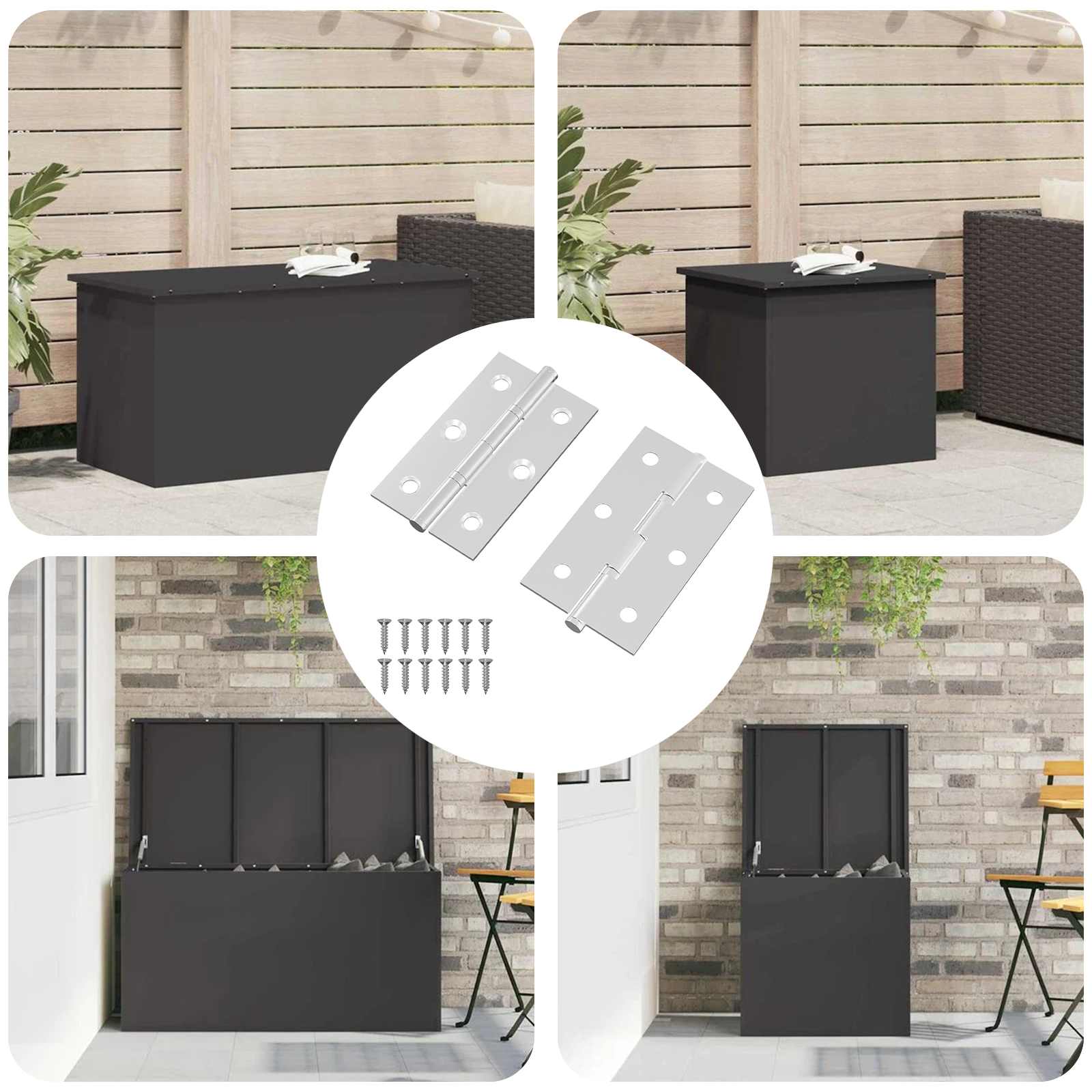 Vidaxl scharnier effen 2 pcs zilver 58 x 35 x 1 mm staal