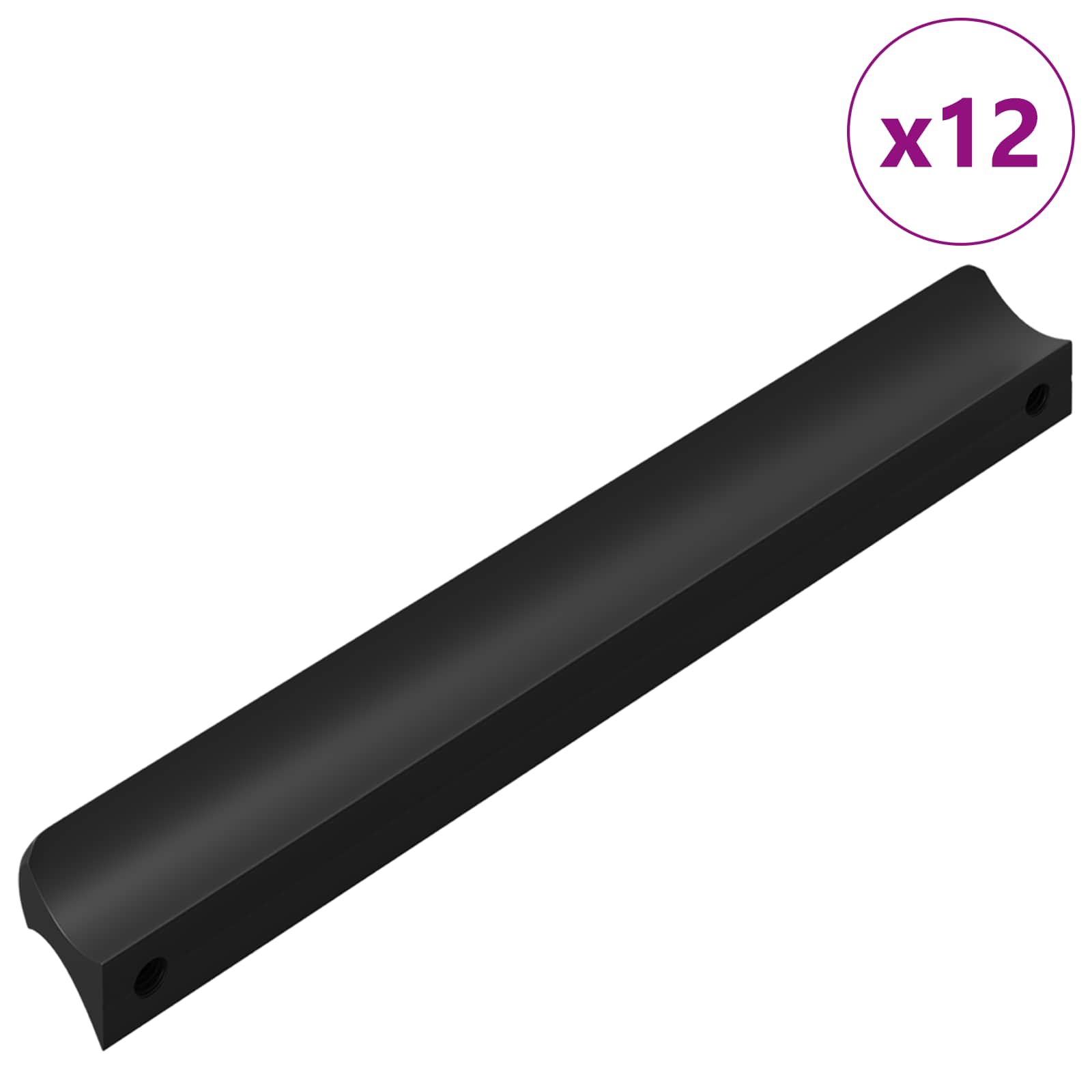 Vidaxl handvat 12 pcs zwart 106 x 7,4 x 15,5 mm aluminium
