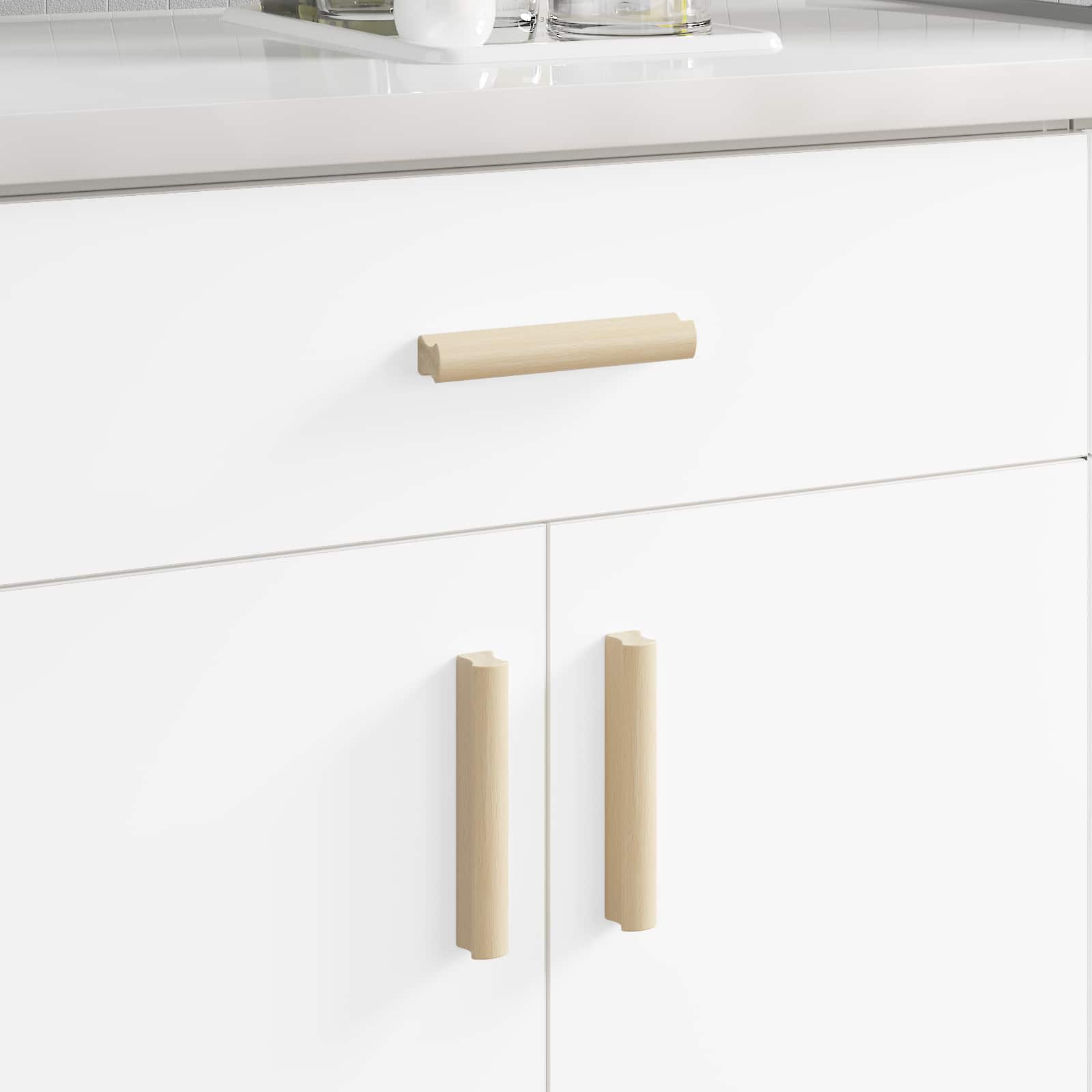 Vidaxl rechthoekige handgreep 12 pcs natuurlijke houtkleur