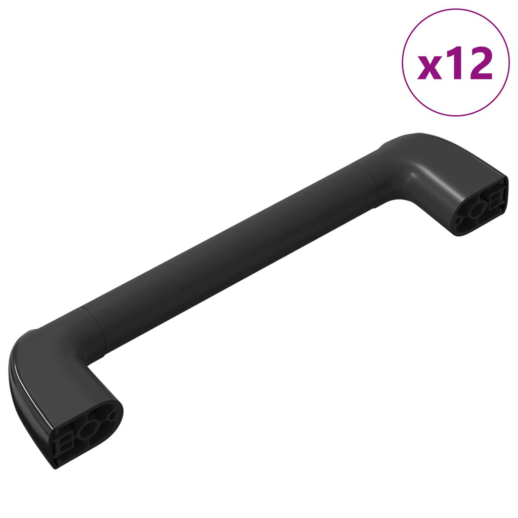 Vidaxl handvat effen 12 pcs zwart 380 x 34 x 85 mm aluminium en pp