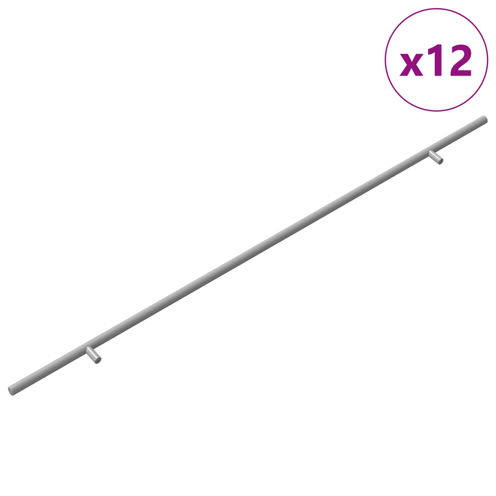 Vidaxl kasthandgreep 12 pcs zilver 800 mm roestvrij staal