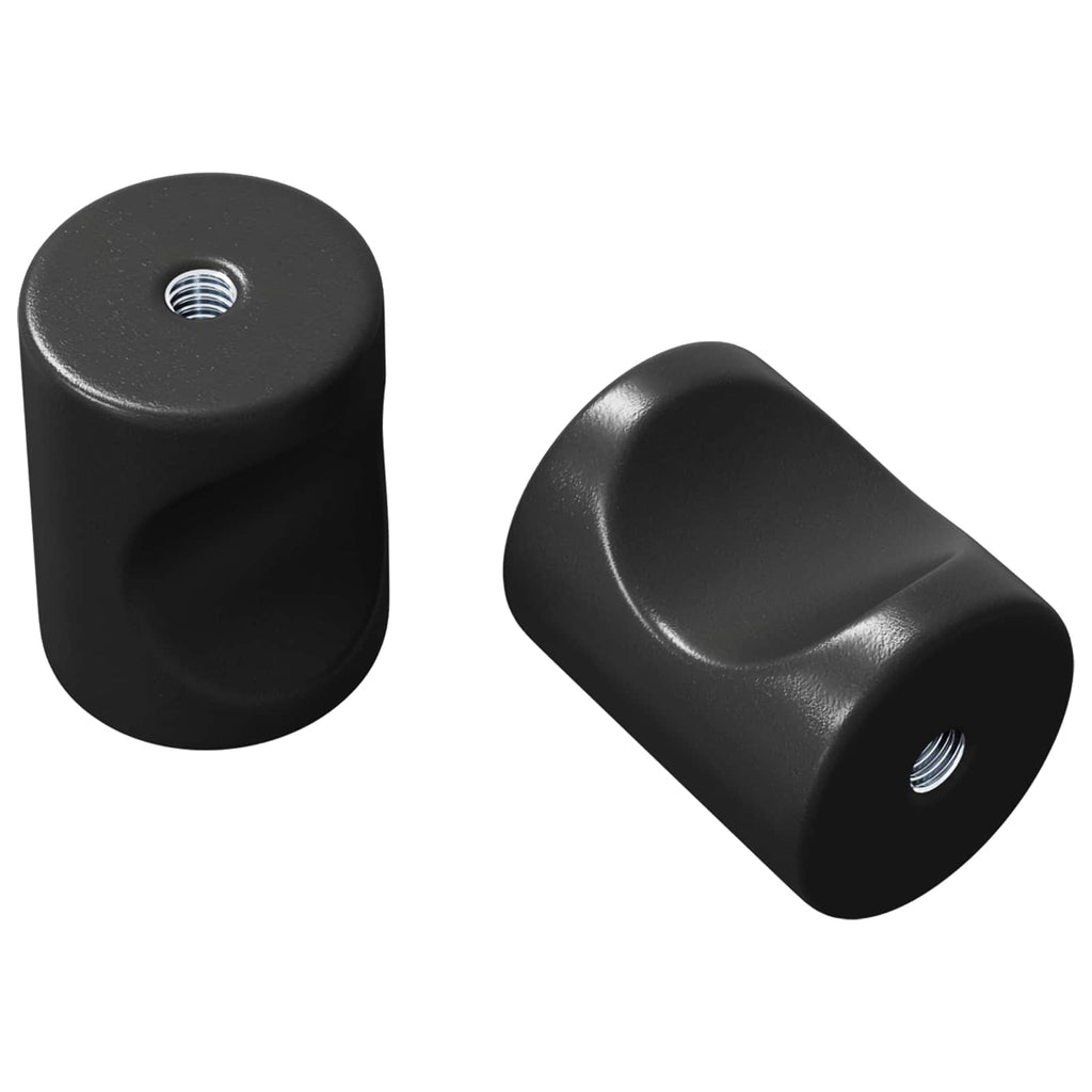 Vidaxl kastknop 2 pcs zwart 18 x 23 mm ijzer