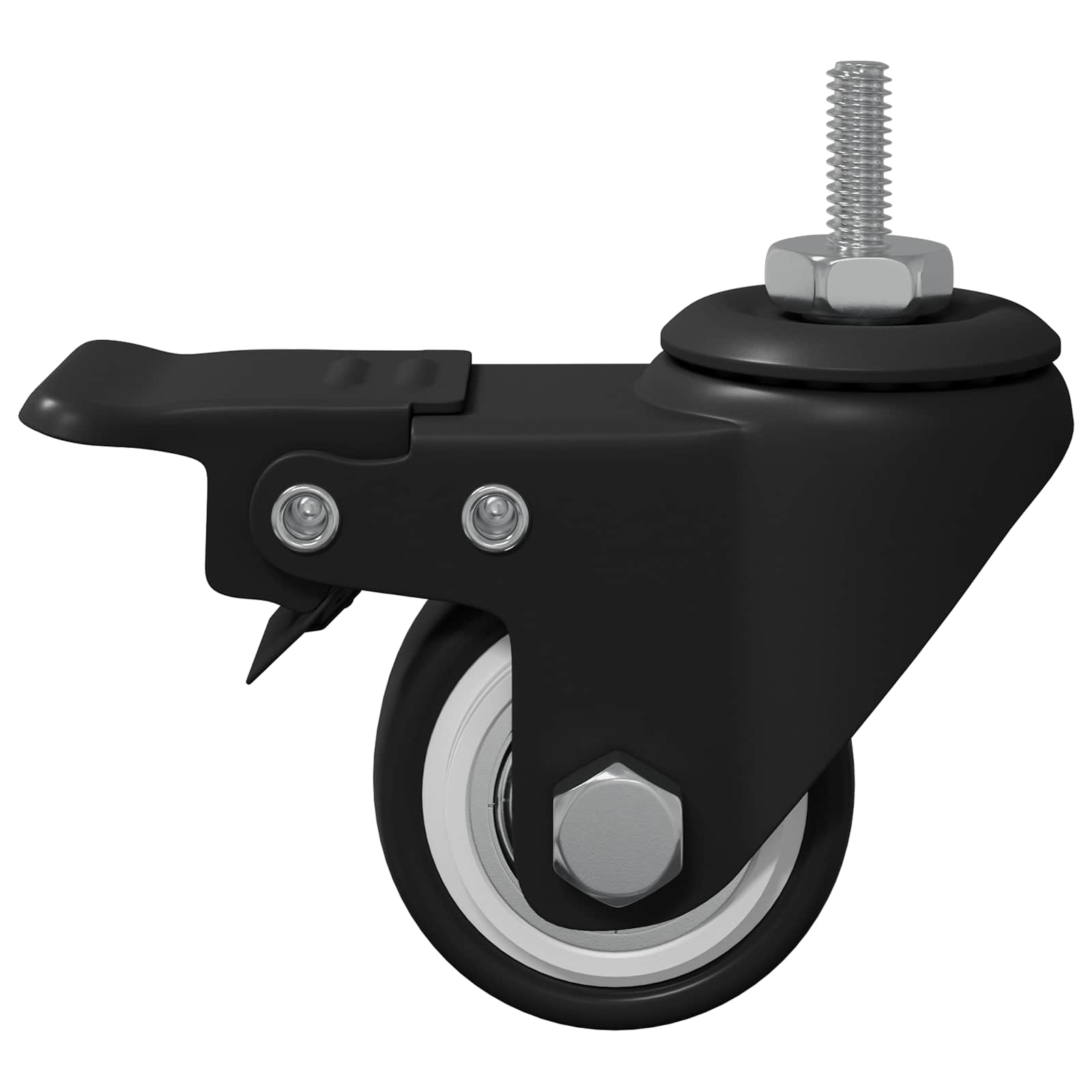 Vidaxl wielen 2 pcs zwart m6 x 37 mm ijs en nylon