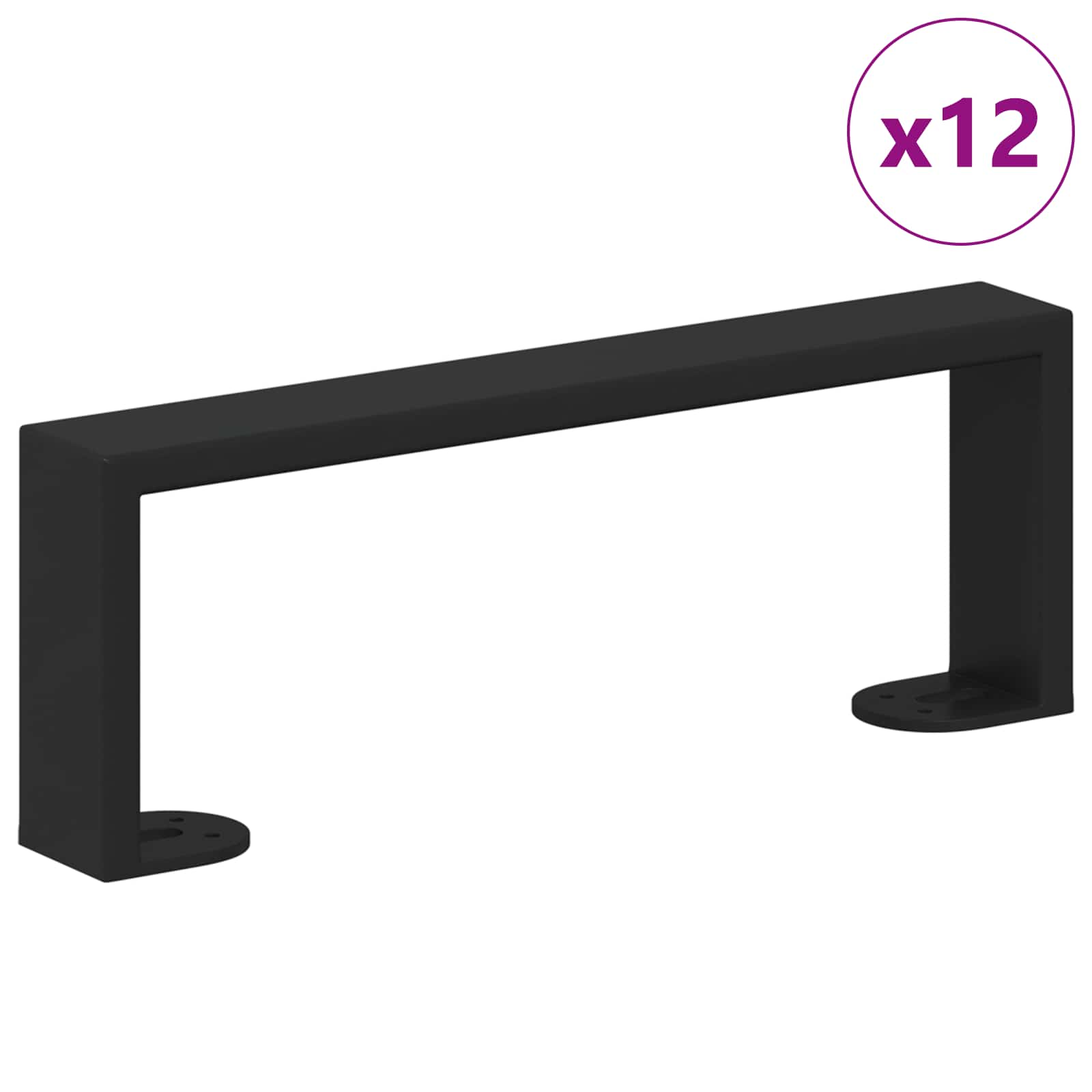 Vidaxl meubelpoten 12 pcs zwart 281 x 40,5 x 100 mm ijzer