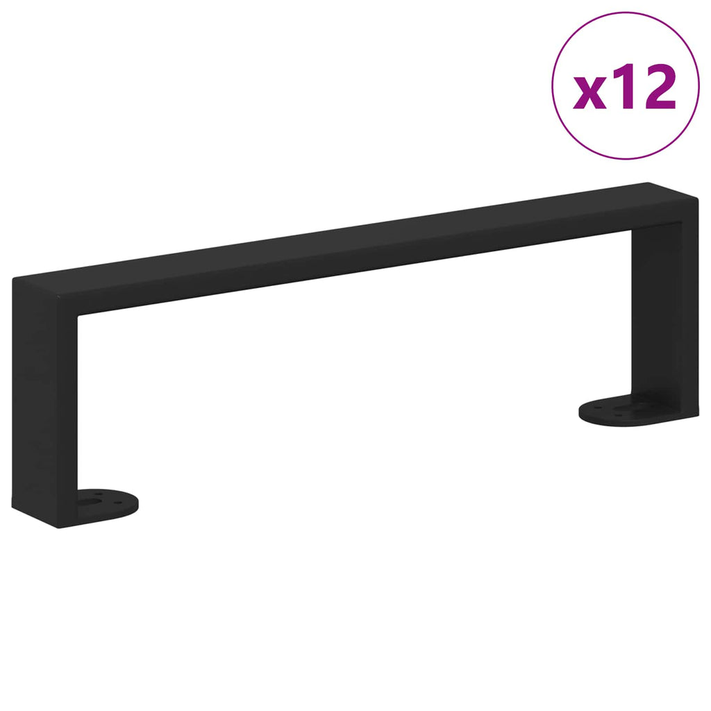 Vidaxl meubelpoten 12 pcs zwart 341 x 40,5 x 100 mm ijzer