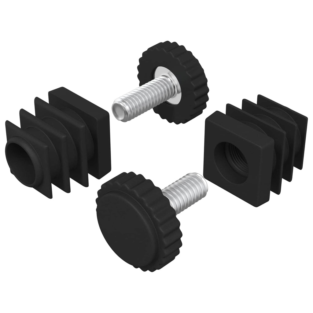 Vidaxl meubel levelers verstelbaar 2 pcs zwart m6 pp