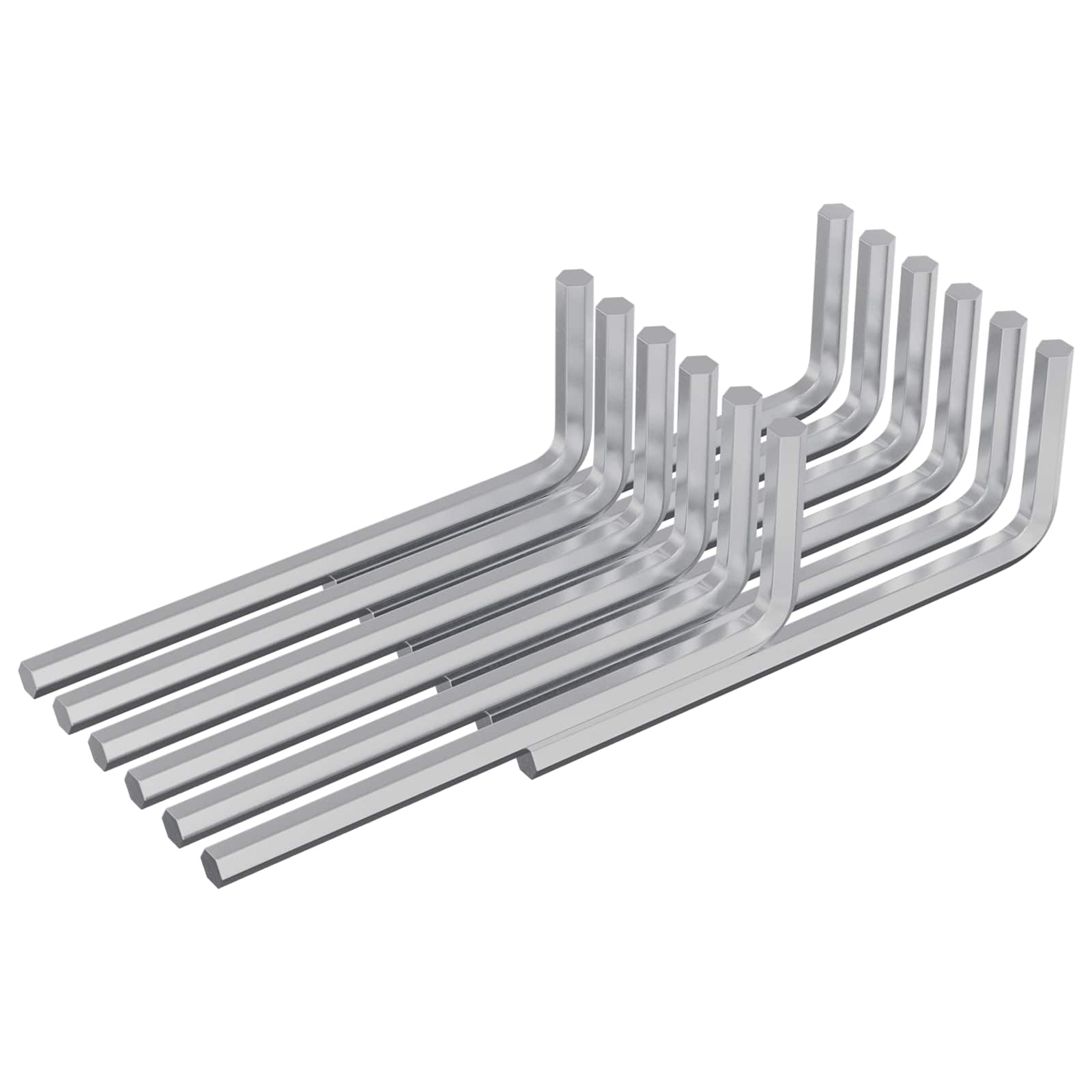 Vidaxl zeskantsleutel 12 pcs zilver 32 x 86 mm staal