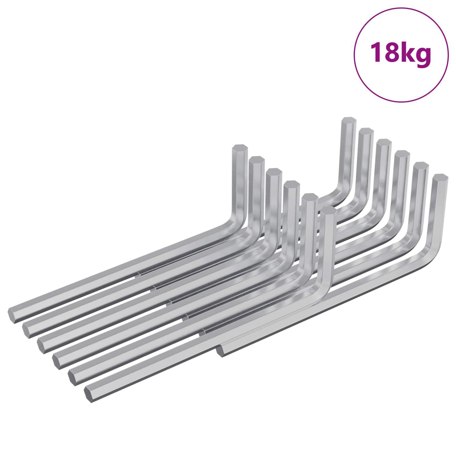 Vidaxl zeskantsleutel 4675 pcs zilver 32 x 86 mm staal