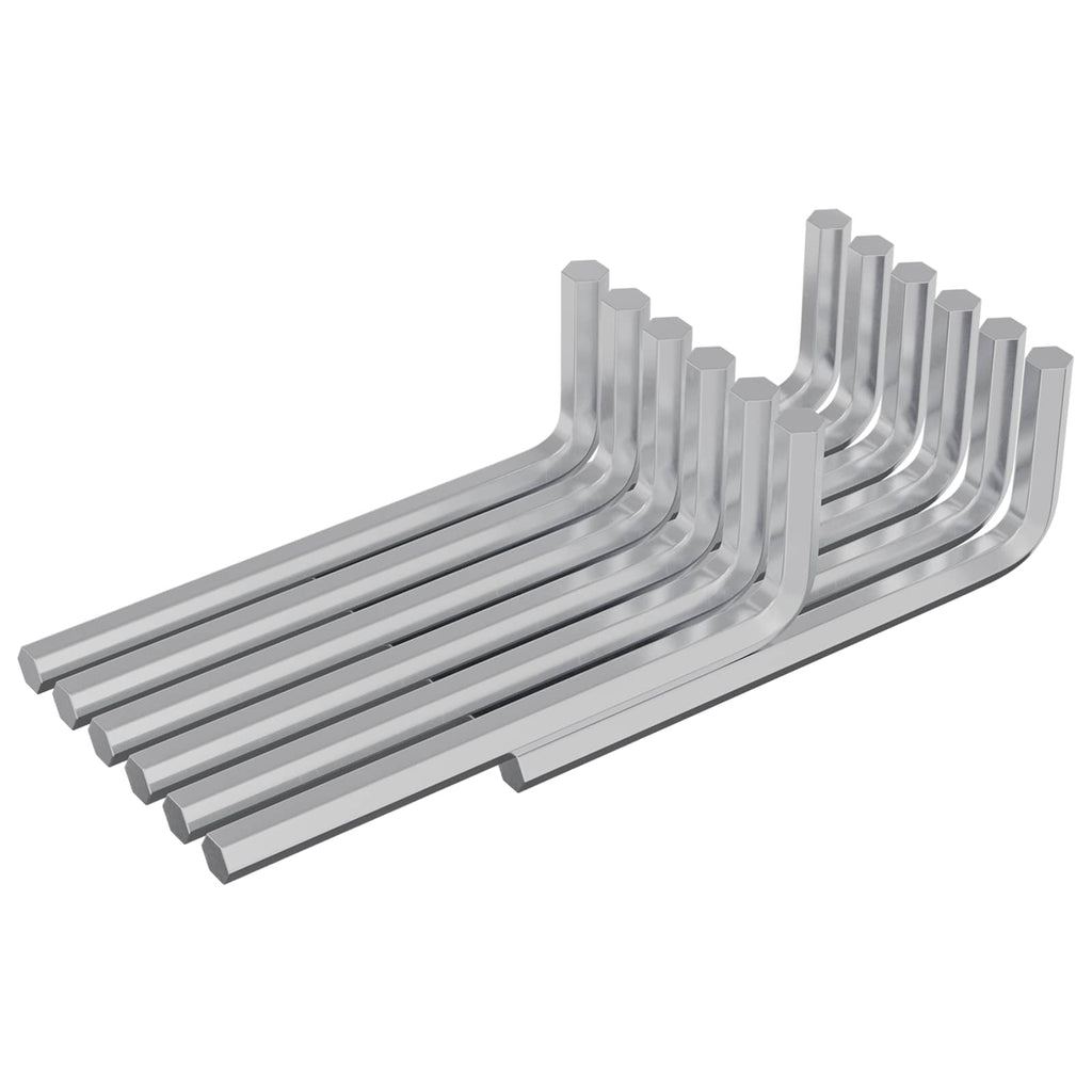 Vidaxl zeskantsleutel 12 pcs zilver 32 x 86 mm staal