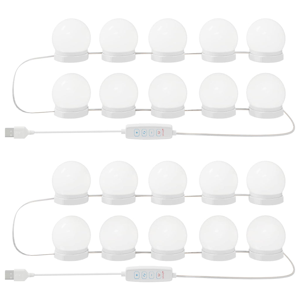 Vidaxl spiegel lichten 2 pcs wit 4.5 x 4.5 x 4.8 cm kunststof