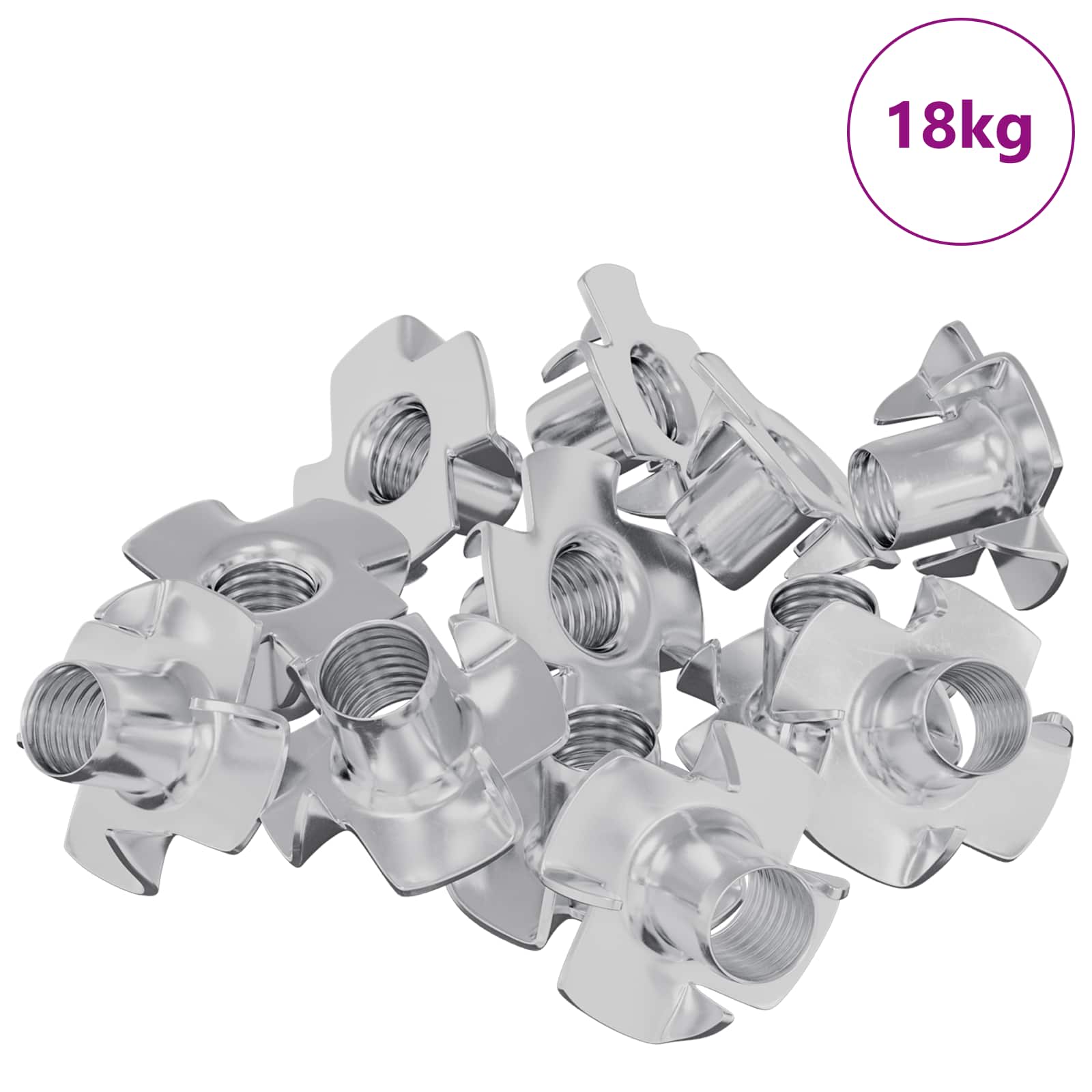 Vidaxl gestanste t-moer 7200 pcs zilver m6 mm staal