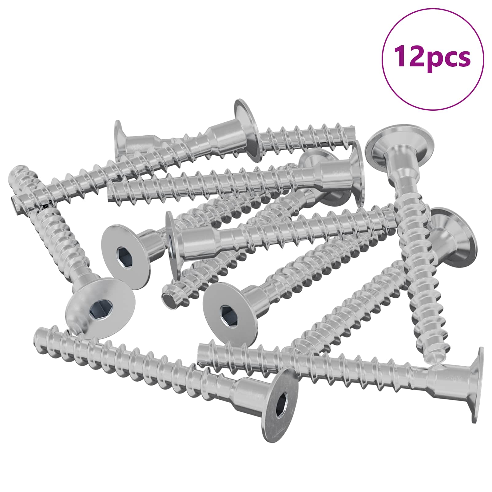 Vidaxl bout 12 pcs verzinkt 5 x 40 mm ijzer