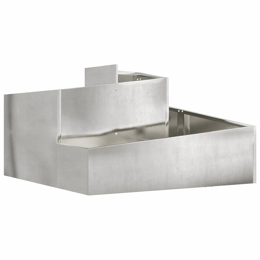 Vidaxl tuin bloempot zilver 60 x 60 x 50 cm roestvrij staal