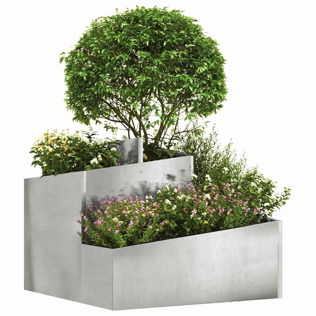 Vidaxl plantenbak zilver 60 x 60 x 50 cm roestvrij staal