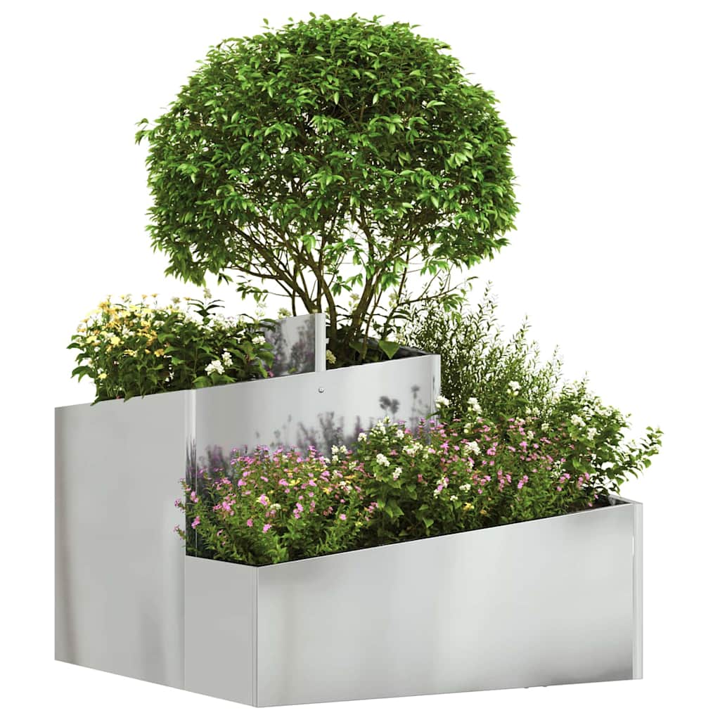 Vidaxl plantenbak zilver 60 x 60 x 50 cm gegalvaniseerd staal