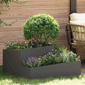 Vidaxl tuin bloempot zwart 80 x 80 x 50 cm koudgewalst staal