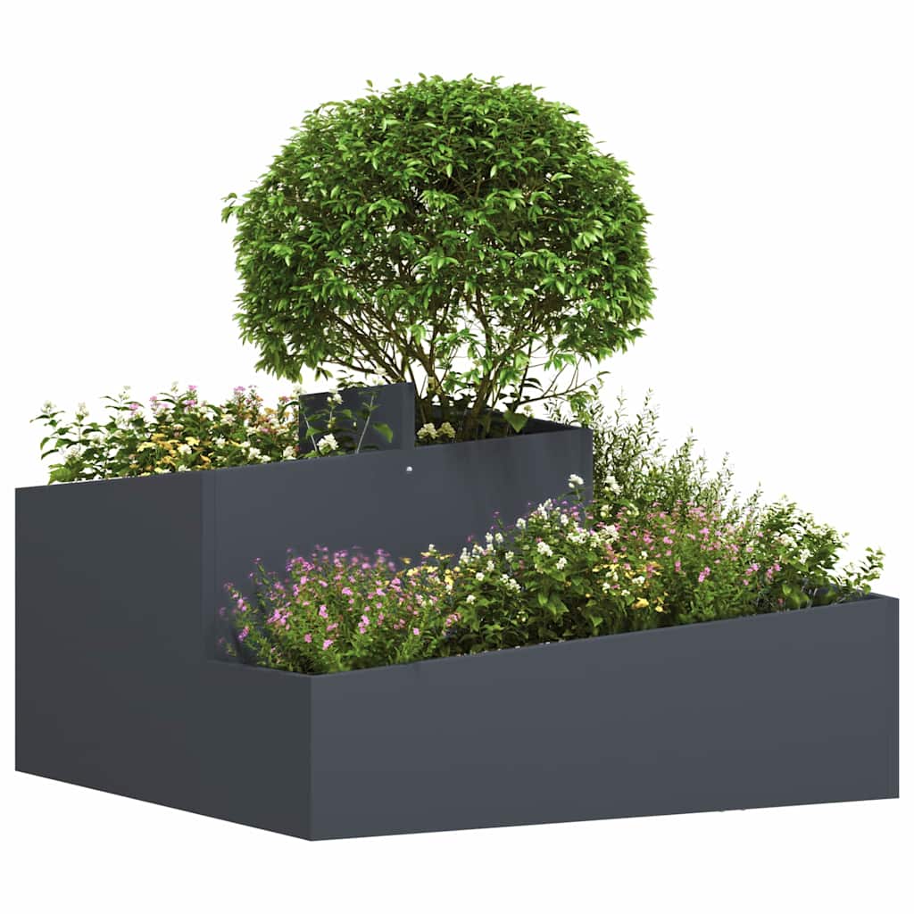 Vidaxl plantenbak antraciet 80 x 80 x 50 cm koudgewalst staal
