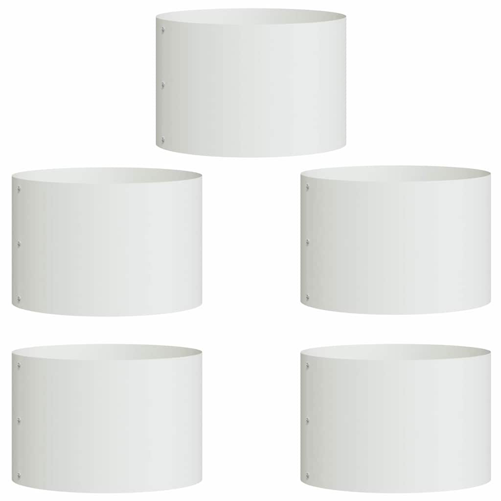 Vidaxl plantenring 5 pcs wit 30 x 30 x 20 cm koudgewalst staal