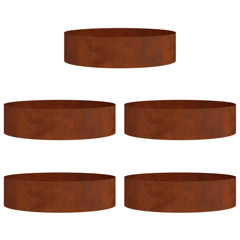 Vidaxl plantenring 5 pcs bruin 80 x 80 x 20 cm cortenstaal