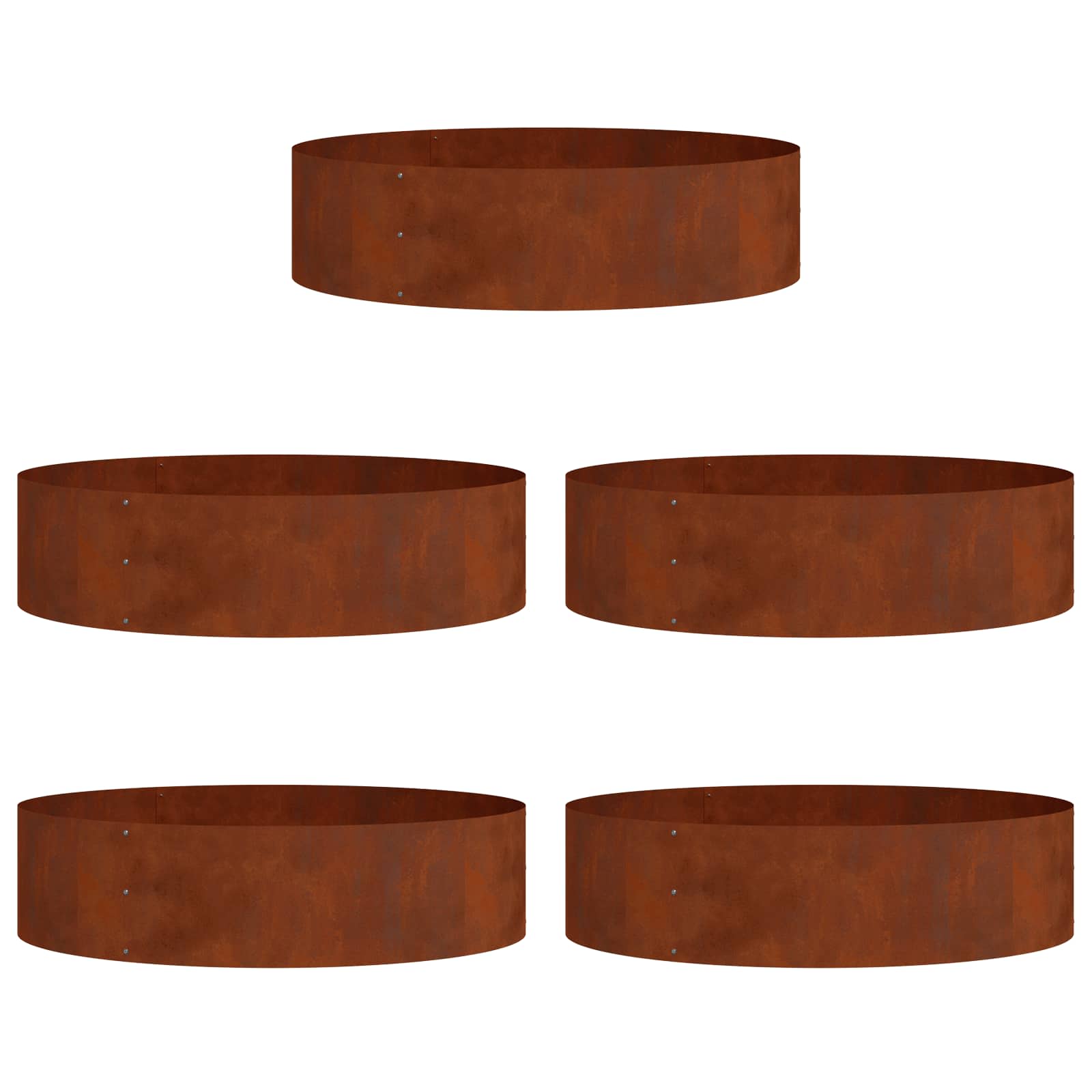 Vidaxl plantenring 5 pcs bruin 80 x 80 x 20 cm cortenstaal