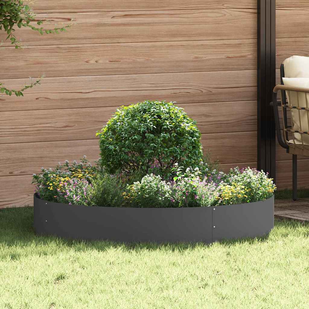 Vidaxl plantenring zwart 120 x 120 x 20 cm koudgewalst staal