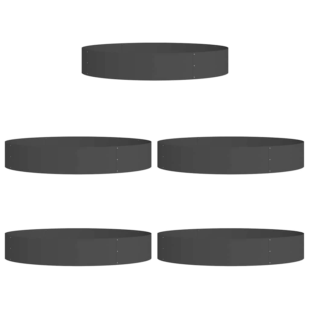Vidaxl plantenring 5 pcs zwart 120 x 120 x 20 cm koudgewalst staal