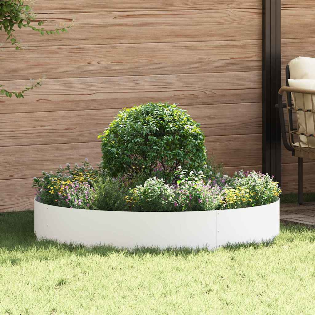 Vidaxl plantenring 5 pcs wit 120 x 120 x 20 cm koudgewalst staal