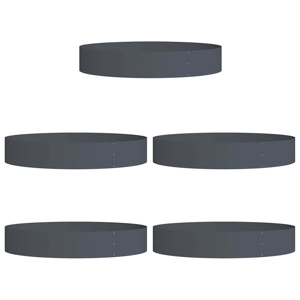 Vidaxl plantenring 5 pcs antraciet 120 x 120 x 20 cm koudgewalst staal