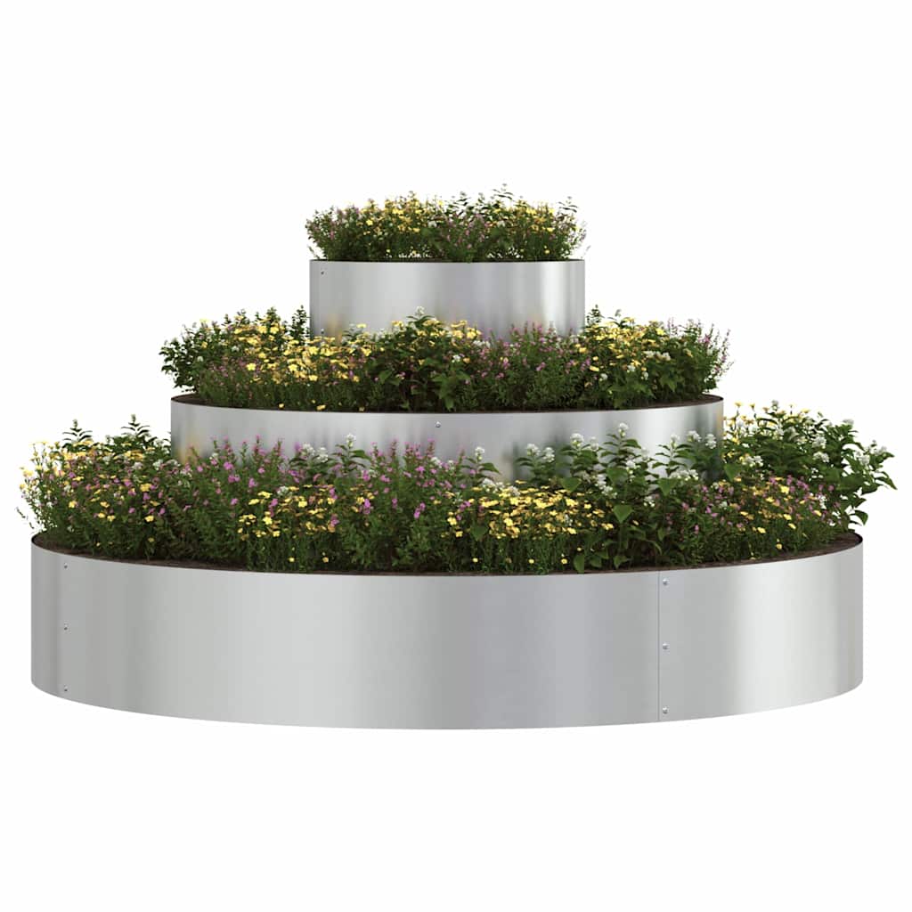 Vidaxl plantenbak zilver 120 x 120 x 20 cm gegalvaniseerd staal