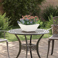 Vidaxl tuin bloempot wit 35 x 35 x 15 cm koudgewalst staal