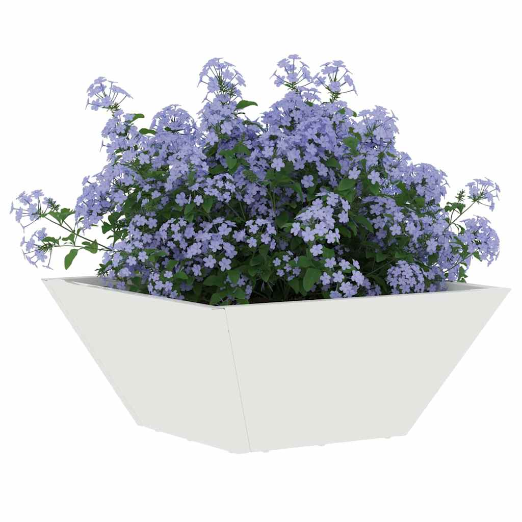 Vidaxl tuin bloempot 5 pcs wit 35 x 35 x 15 cm koudgewalst staal
