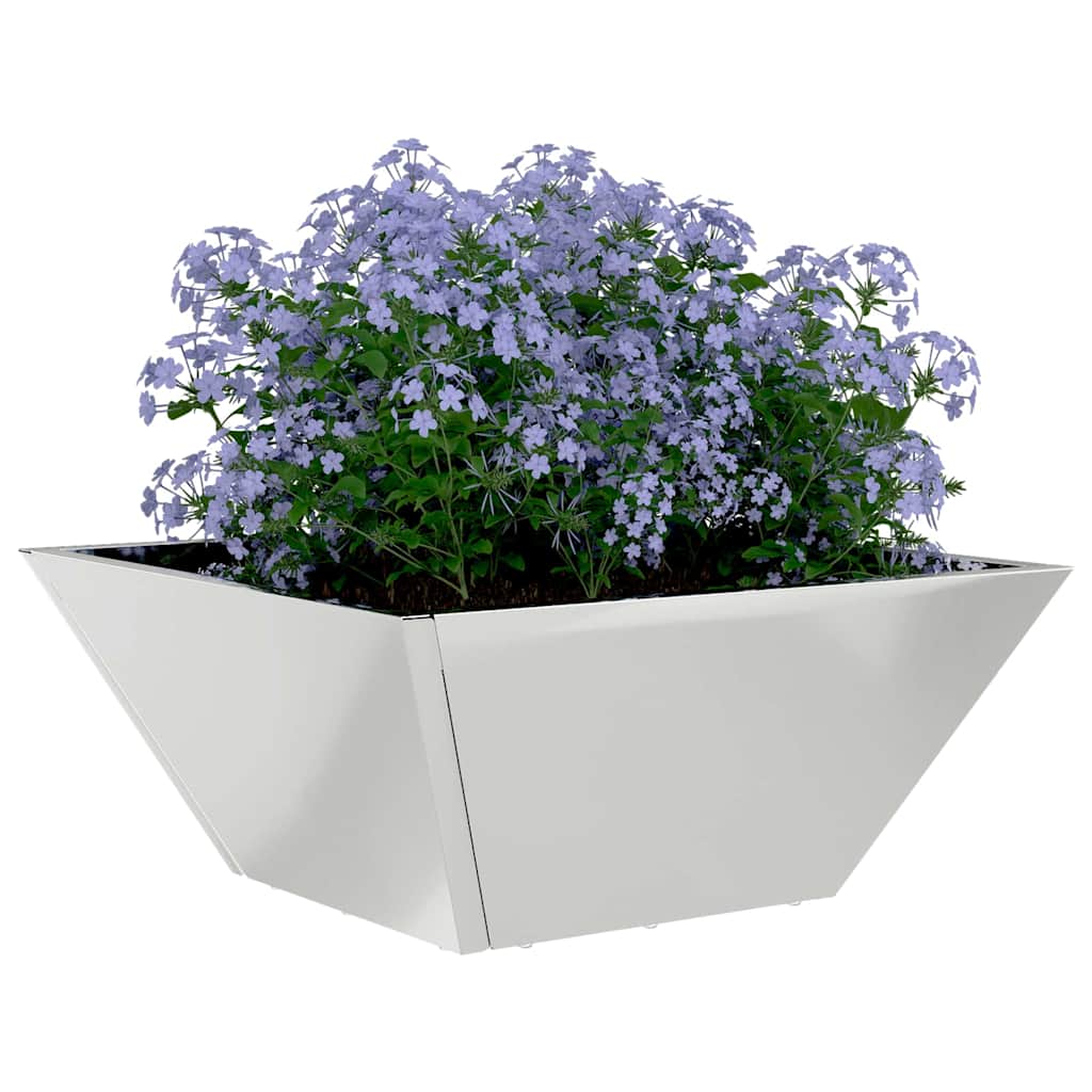 Vidaxl tuin bloempot zilver 35 x 35 x 15 cm gegalvaniseerd staal