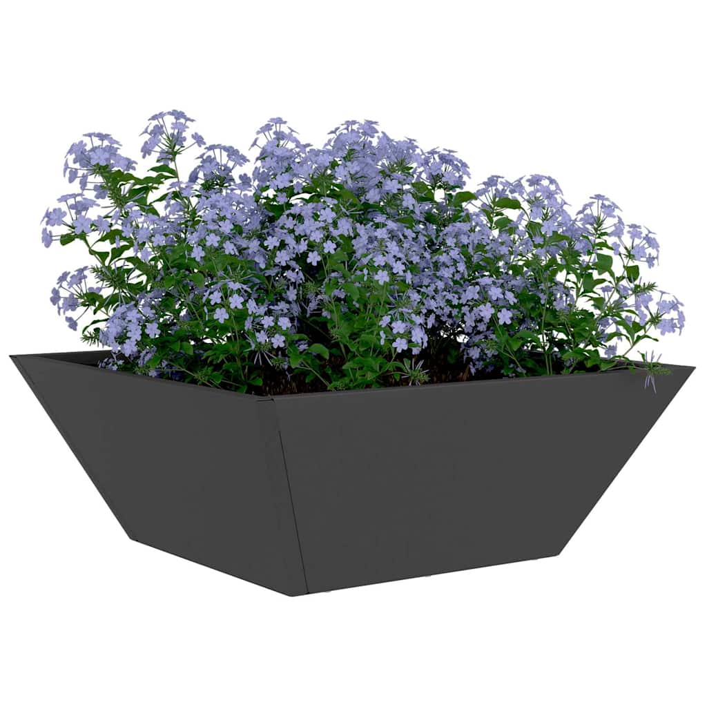 Vidaxl tuin bloempot 5 pcs zwart 40 x 40 x 15 cm koudgewalst staal
