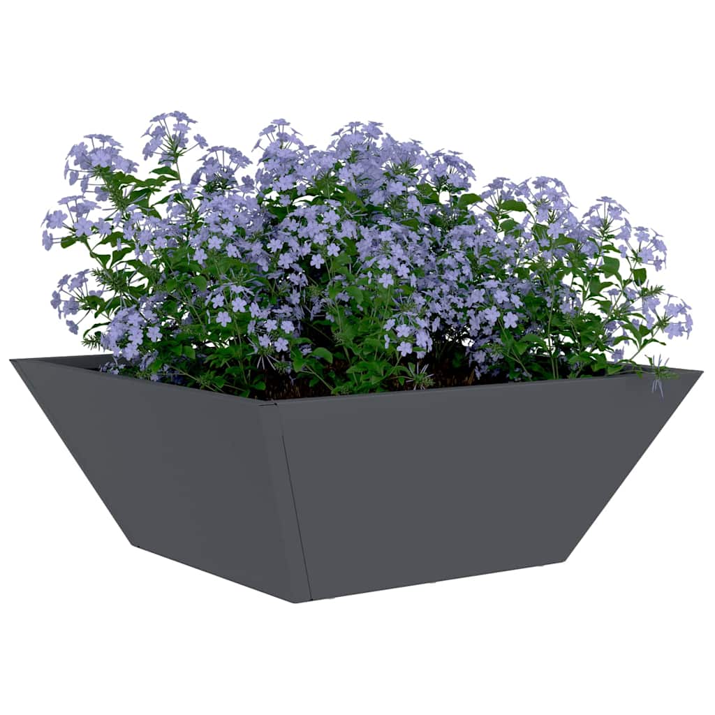 Vidaxl tuin bloempot antraciet 40 x 40 x 15 cm koudgewalst staal