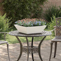 Vidaxl tuin bloempot 5 pcs wit 50 x 50 x 15 cm koudgewalst staal