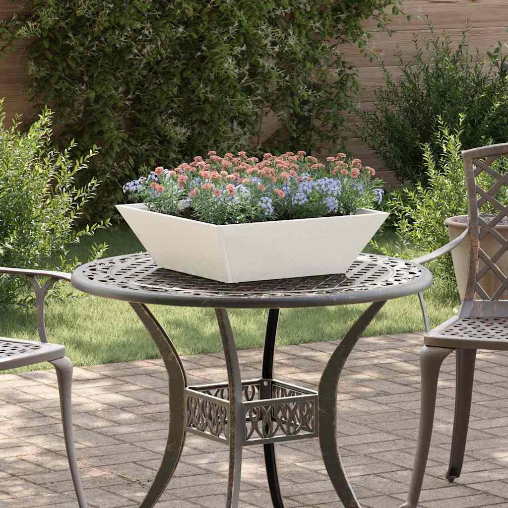 Vidaxl tuin bloempot 5 pcs wit 50 x 50 x 15 cm koudgewalst staal