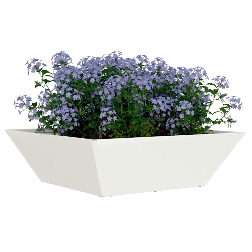 Vidaxl tuin bloempot 5 pcs wit 50 x 50 x 15 cm koudgewalst staal