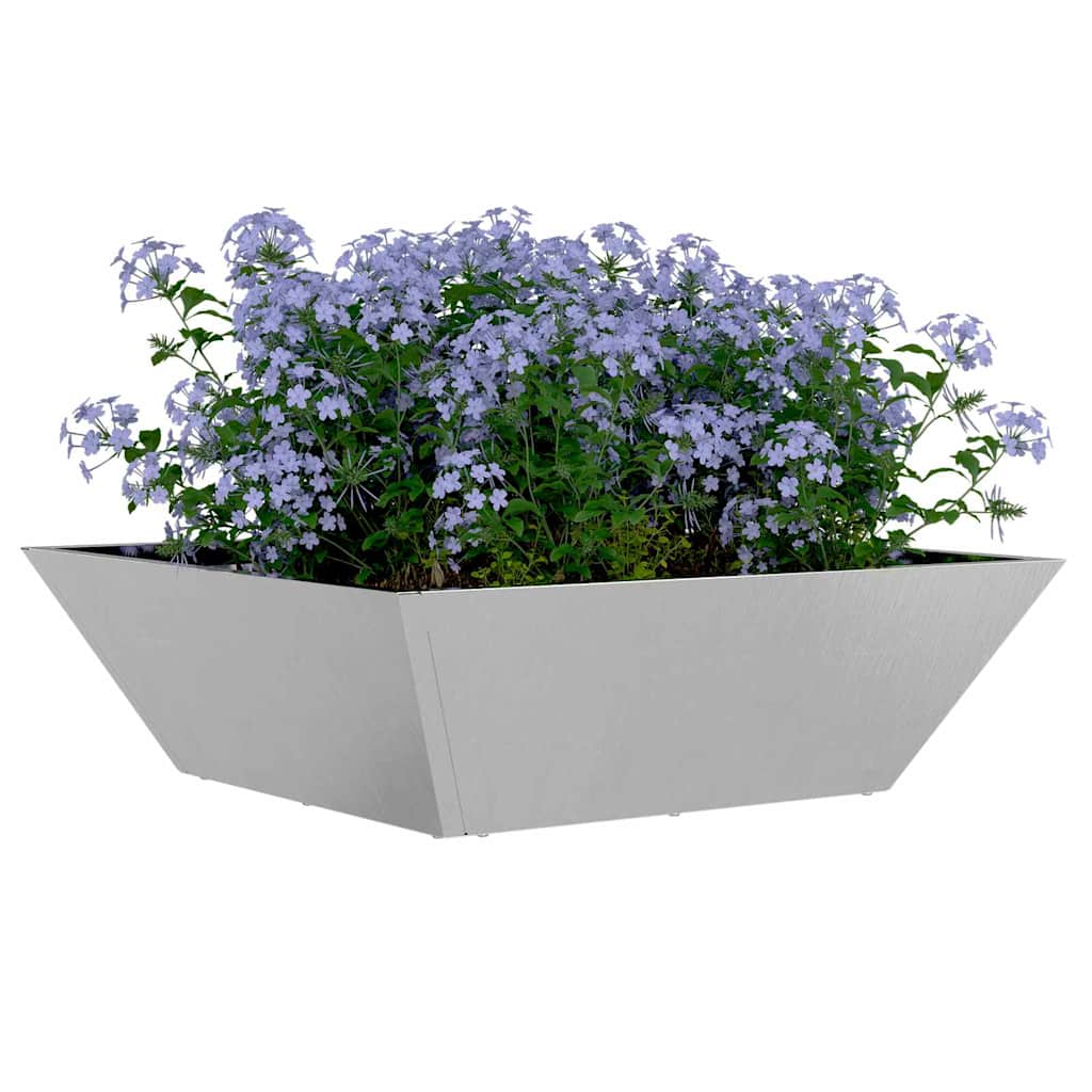 Vidaxl tuin bloempot 5 pcs zilver 50 x 50 x 15 cm roestvrij staal
