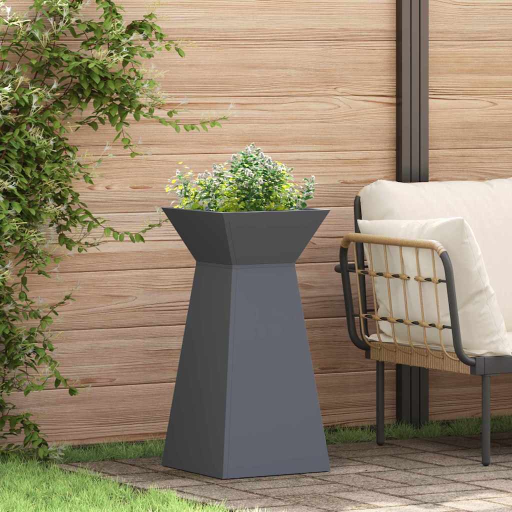 Vidaxl pilaar plantenbak antraciet 35 x 35 x 73 cm koudgewalst staal