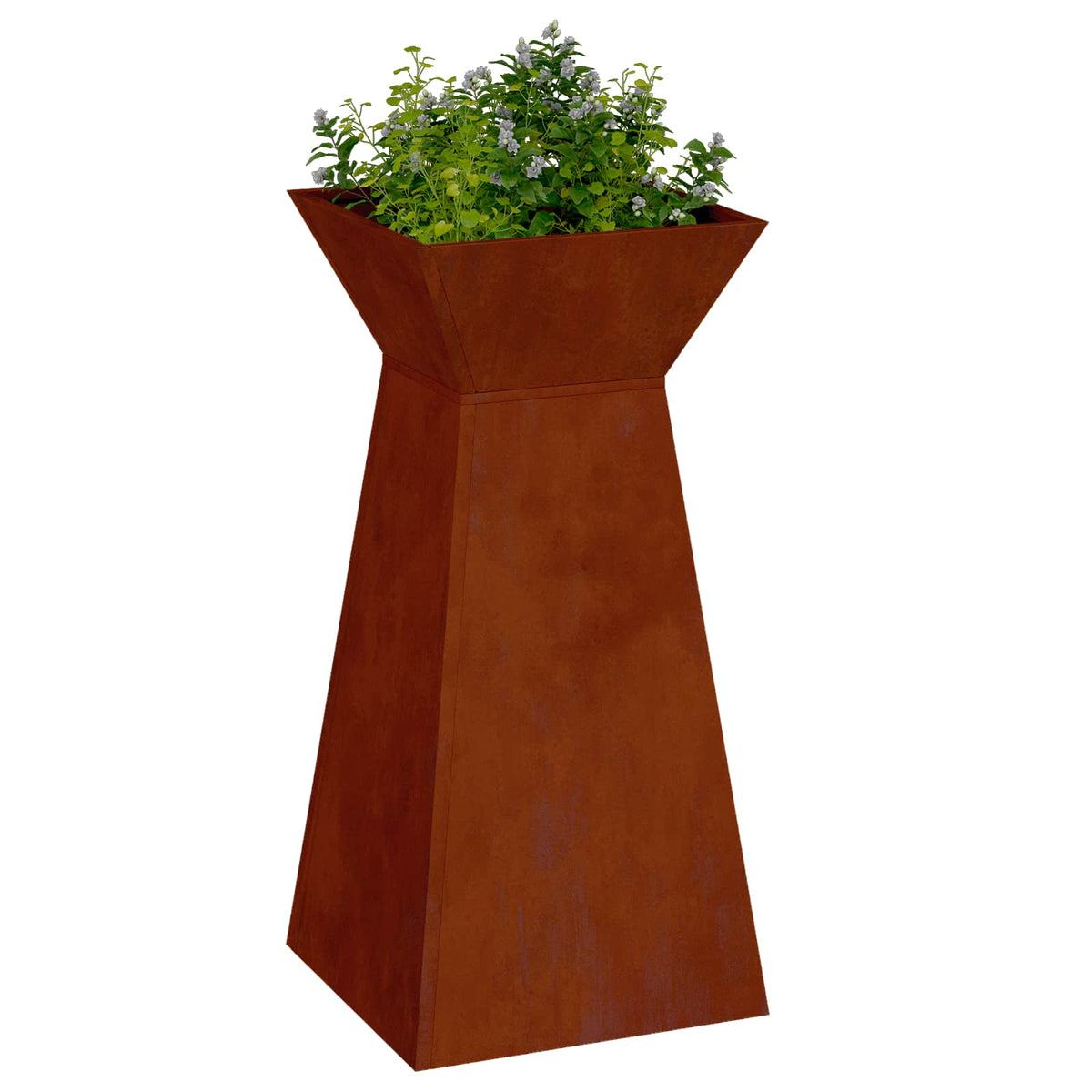 Vidaxl pilaar plantenbak roestkleurig 35 x 35 x 73 cm weervast staal