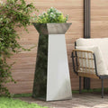 Vidaxl pilaar plantenbak 2 pcs zilver 40 x 40 x 100 cm