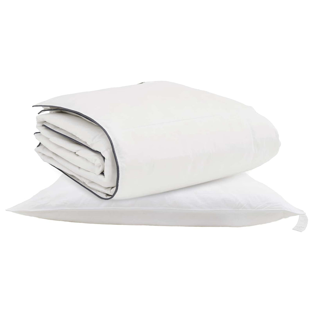 Vidaxl winter dekbed met kussen 2 pcs wit donsveertjes
