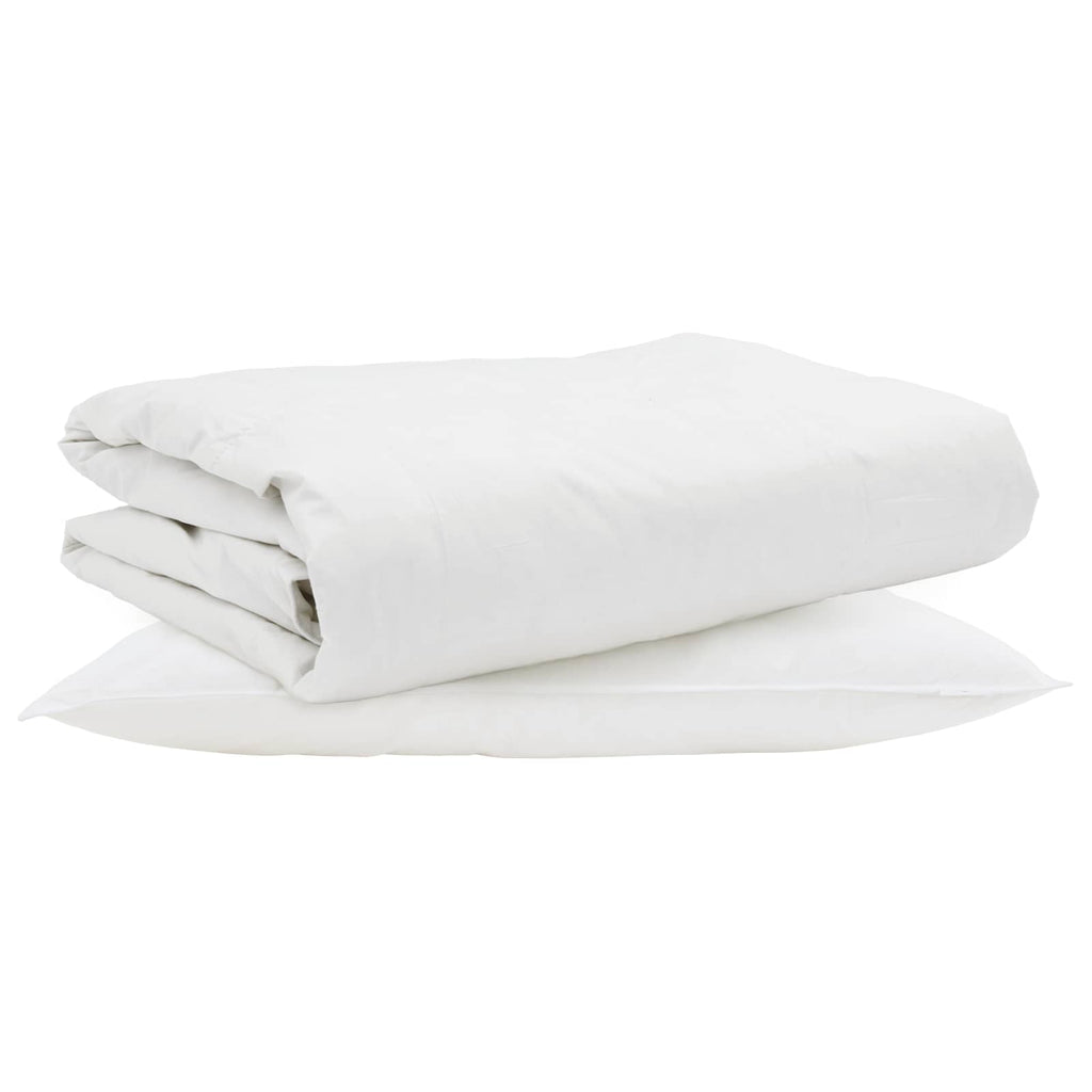Vidaxl zomer dekbed met kussen 2 pcs wit donsveertjes