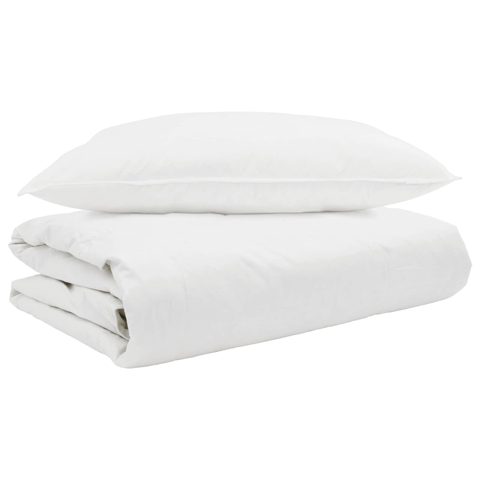 Vidaxl zomer dekbed met kussen 2 pcs wit donsveertjes