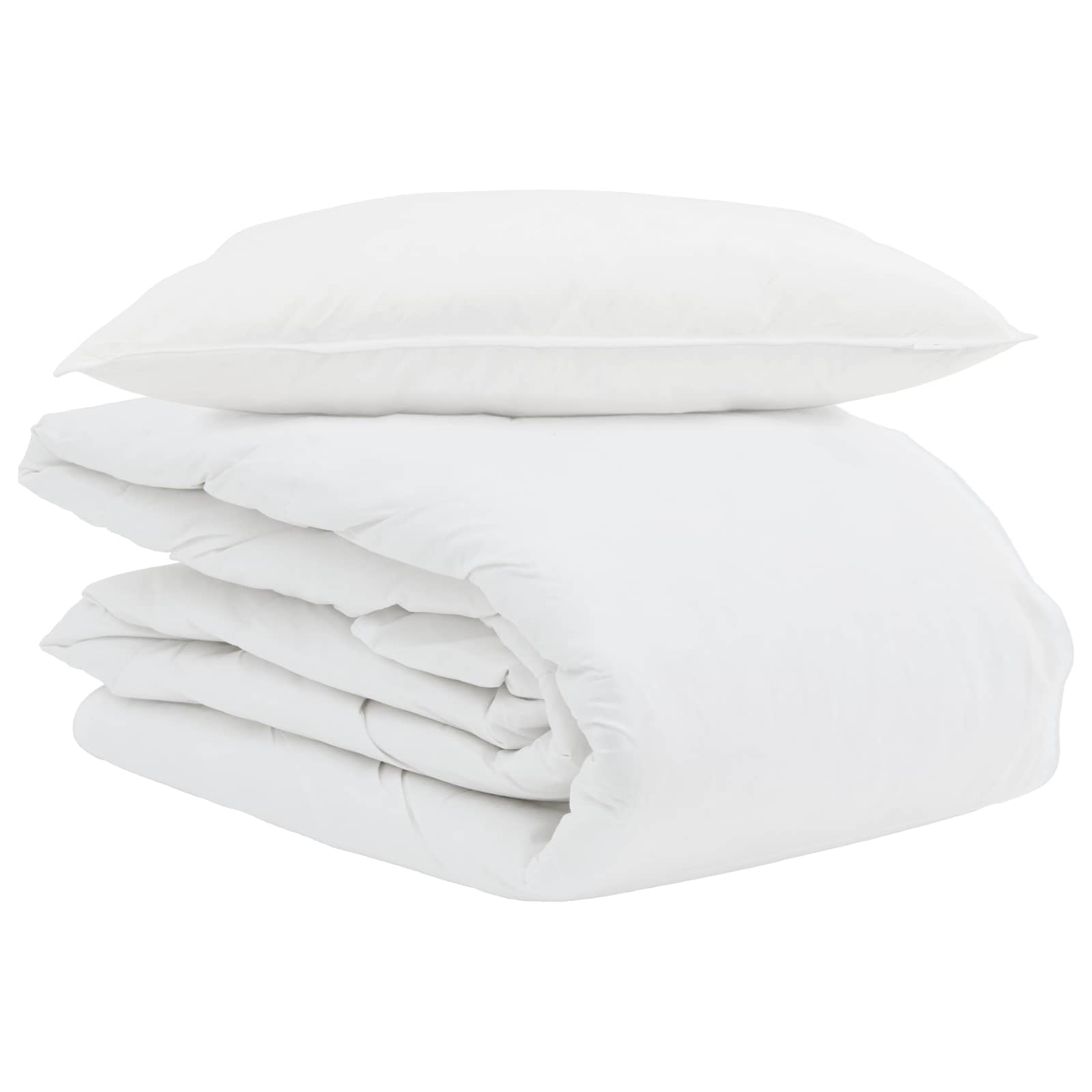 Vidaxl zomer dekbed met kussen 2 pcs wit donsveertjes